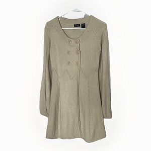 Y2K Preppy Cream Sweater Mini Cardigan Joyce Leslie Vintage Women's Medium